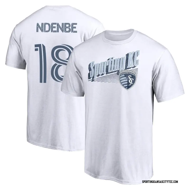 Men's Sporting Kansas City ＃18 Logan Ndenbe White Name & Number Winning Streak T-Shirt