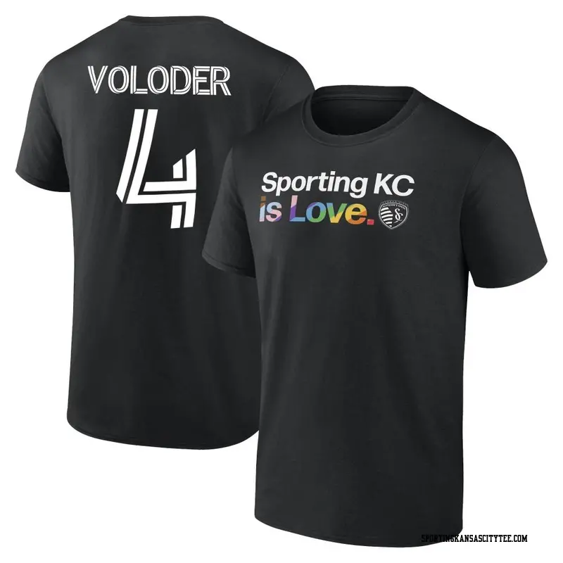 Men's Sporting Kansas City ＃4 Robert Voloder Black Name & Number City Pride T-Shirt