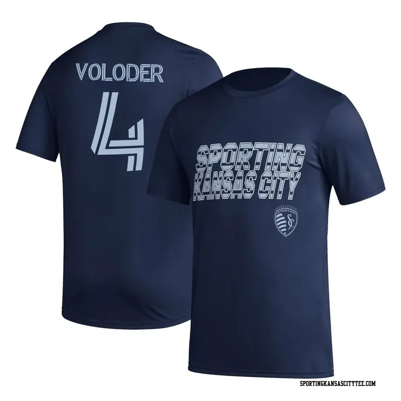 Men's Sporting Kansas City ＃4 Robert Voloder Navy Name & Number Hook T-Shirt