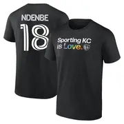 Youth Sporting Kansas City ＃18 Logan Ndenbe Black Name & Number City Pride T-Shirt